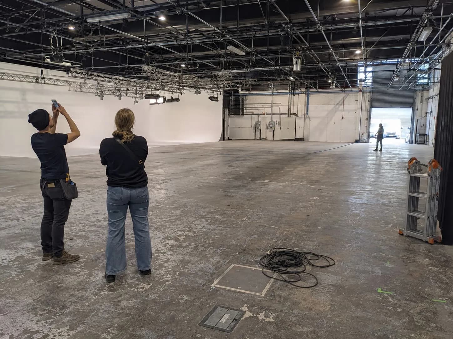 A photo of people doing a film studio recce