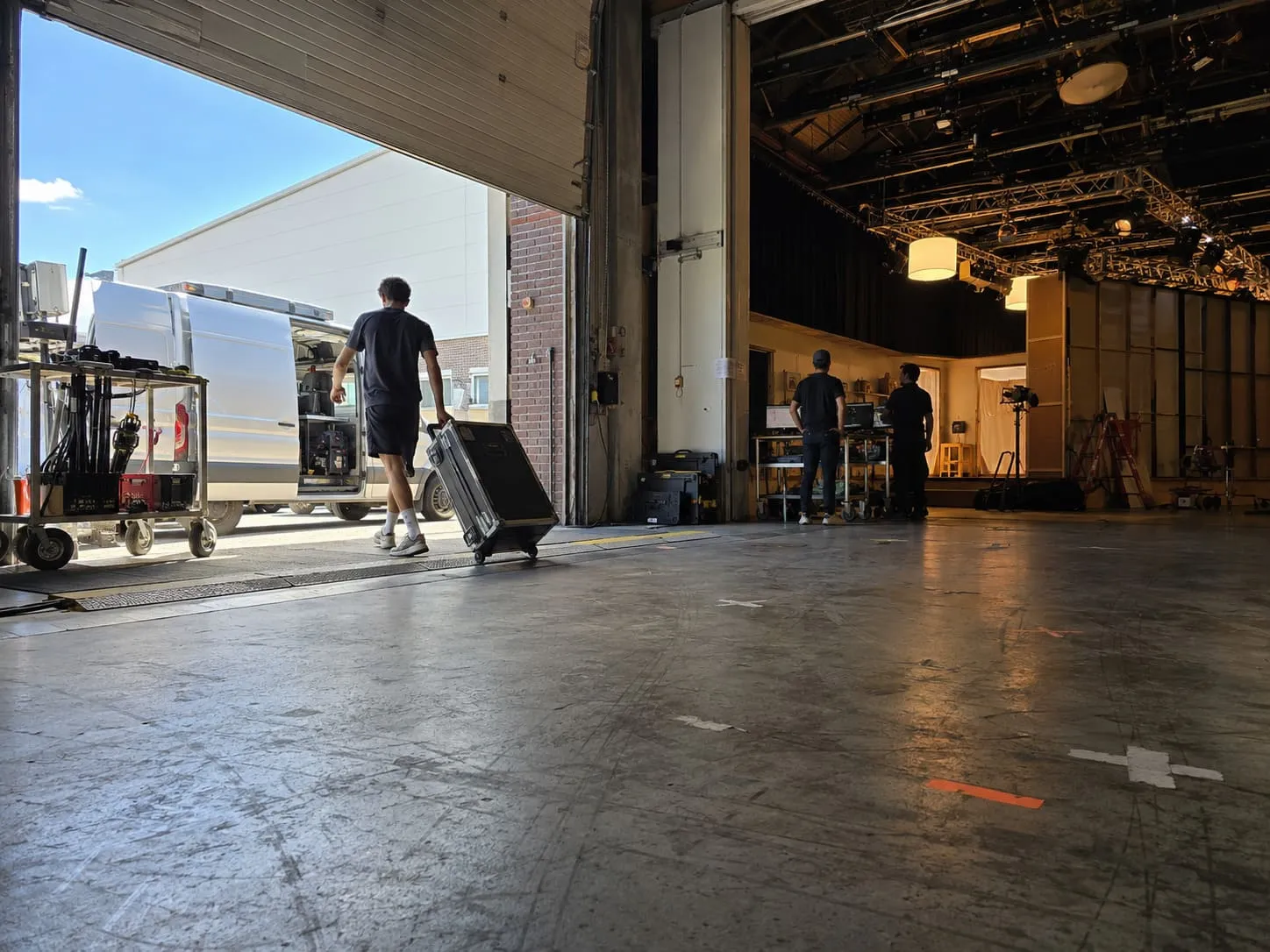 A film studio with drive-in access