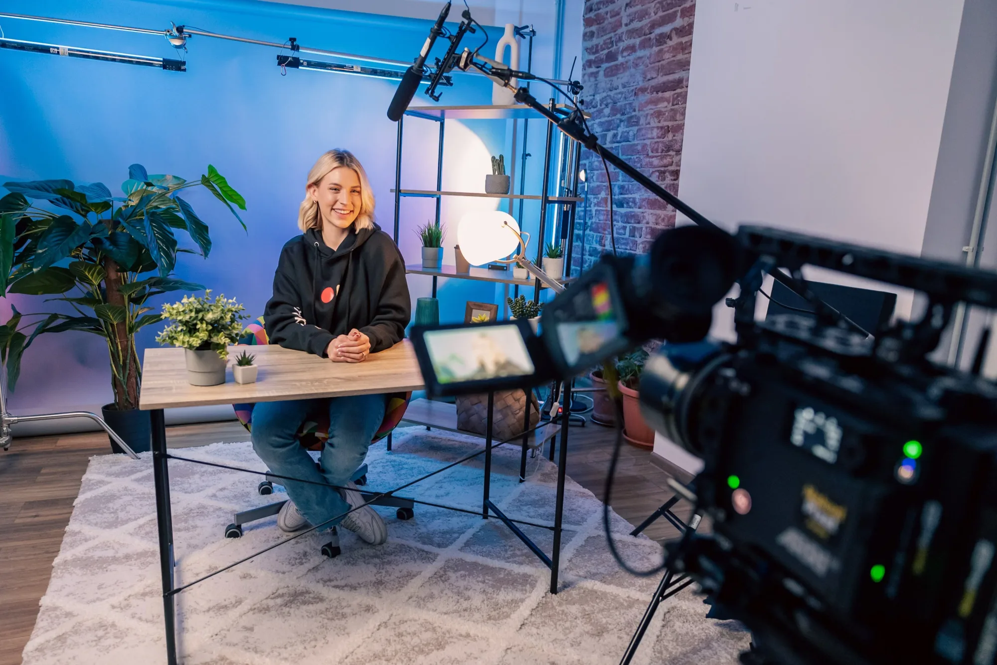 a photo of a content creator at work