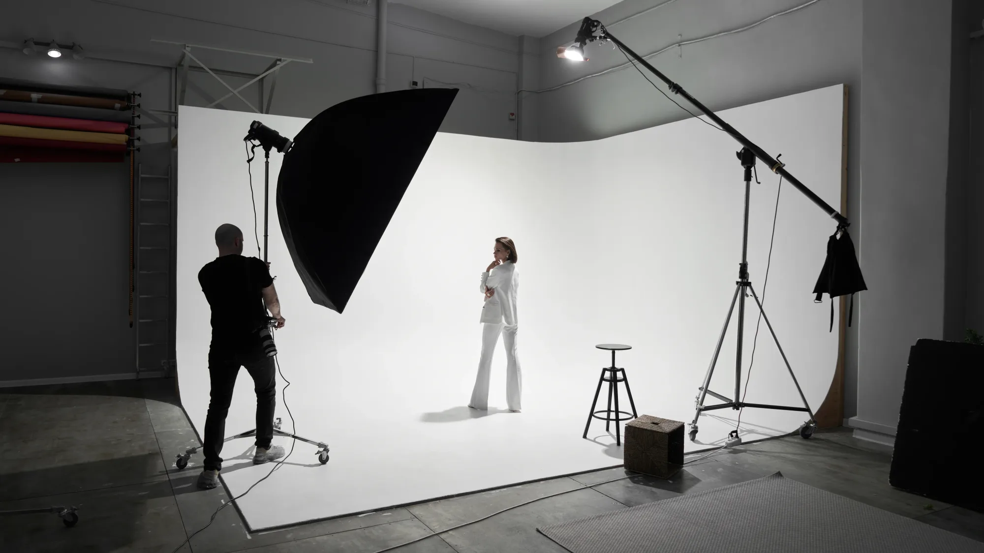 fashion shoot in a film studio