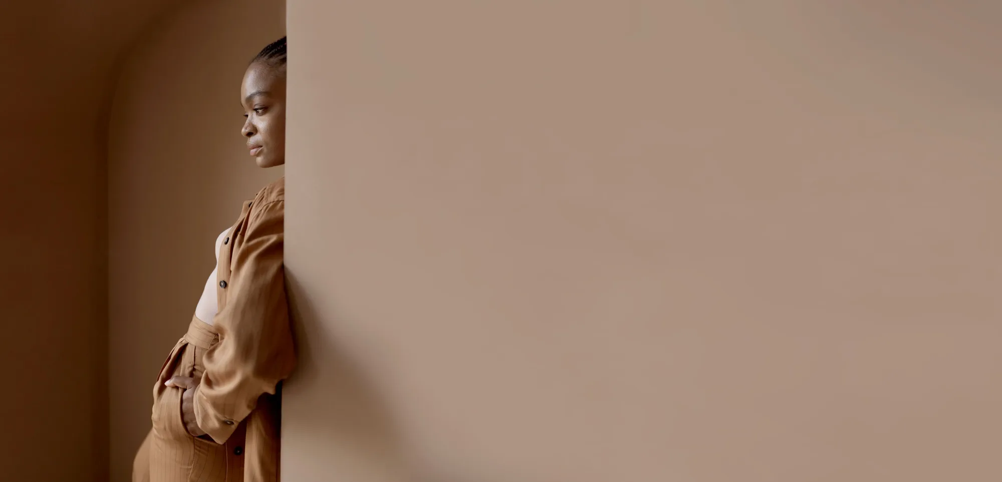a fashion model working during a fashion campaign